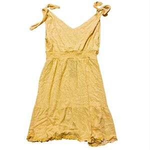 Shinestar Yellow Sleeveless Ruffled Sundress Womens yellow spring Dress size XL
